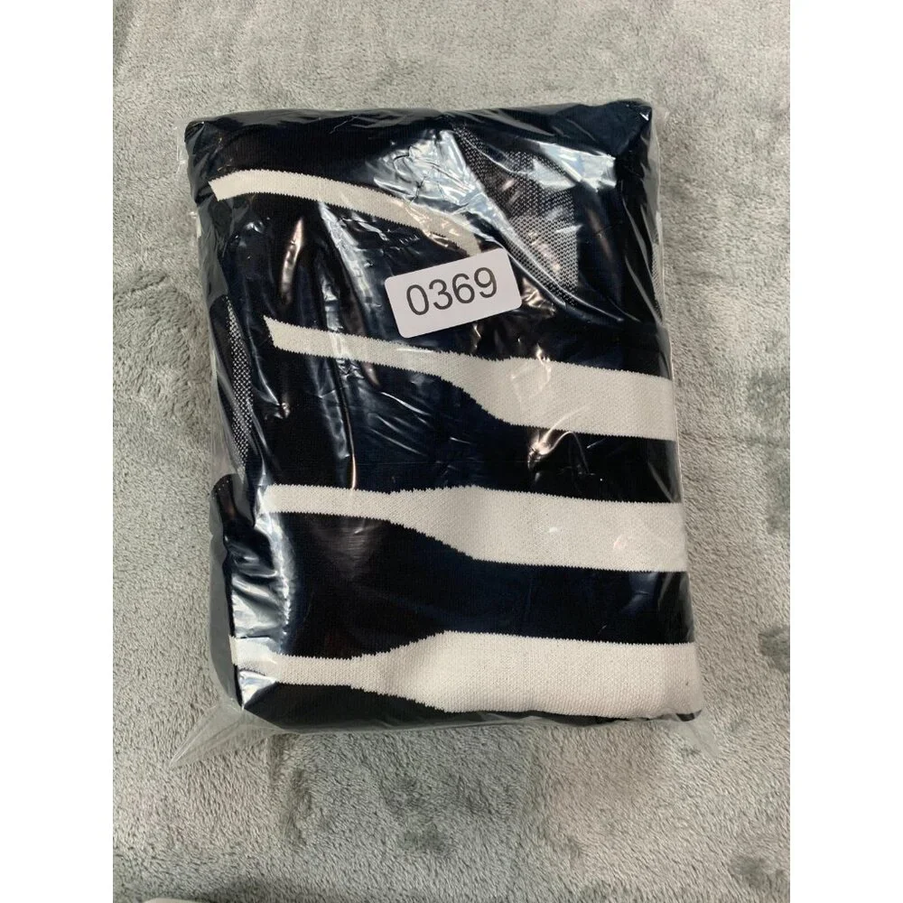 Calvin Klein Dress Womens Medium Black White Striped Bodycon Sleeveless Stretch - Picture 10 of 10